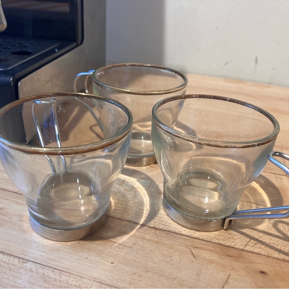 Italian glass espresso cups (3)